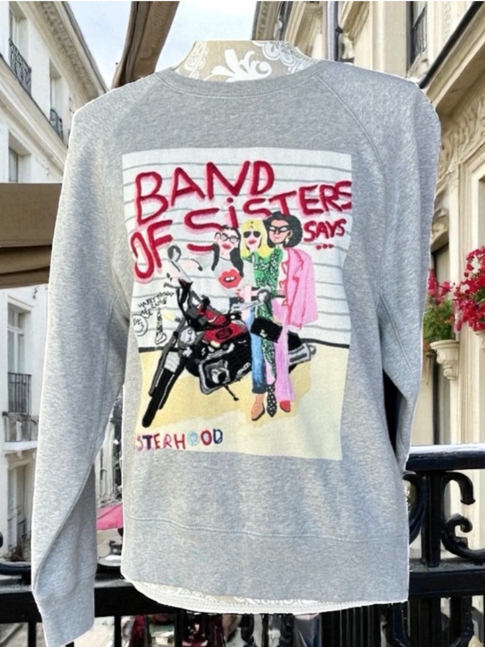 Zadig & Voltaire Band of Sisters Graphic Sweatshirt RARE HTF ~ size Small